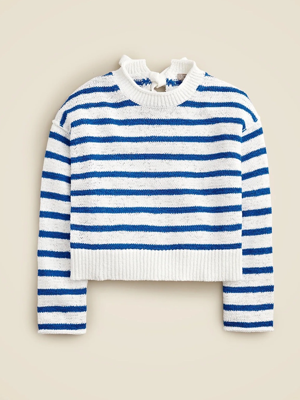 J. Crew Tie Back Rollneck Stripe Sweater Size Small